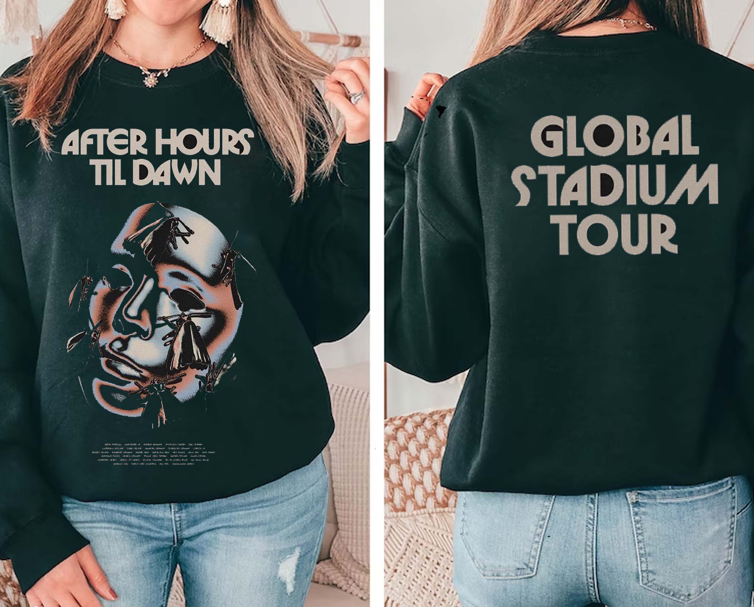 The Weeknd After Hours Til Dawn Tour 2023 Sweatshirt, The Weeknd Global  Stadium Tour Merch Tee, The Weeknd 2023 Me…