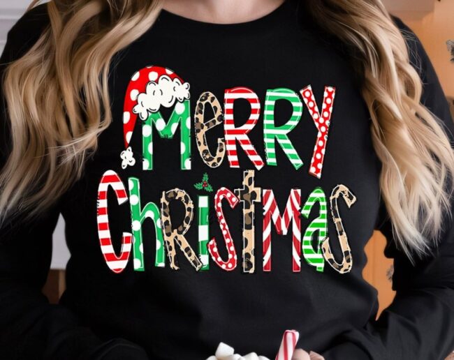Christmas Sweatshirt, Merry Christmas Sweatshirt, Christmas Shirt for Women, Christmas Crewneck Sweatshirt, Holiday Sweater, Christmas Gift 1